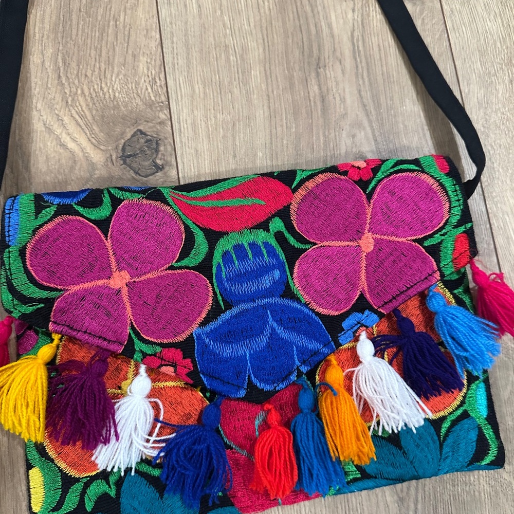 Colorful Embroidered Crossbody Bag - Picture 2 of 5